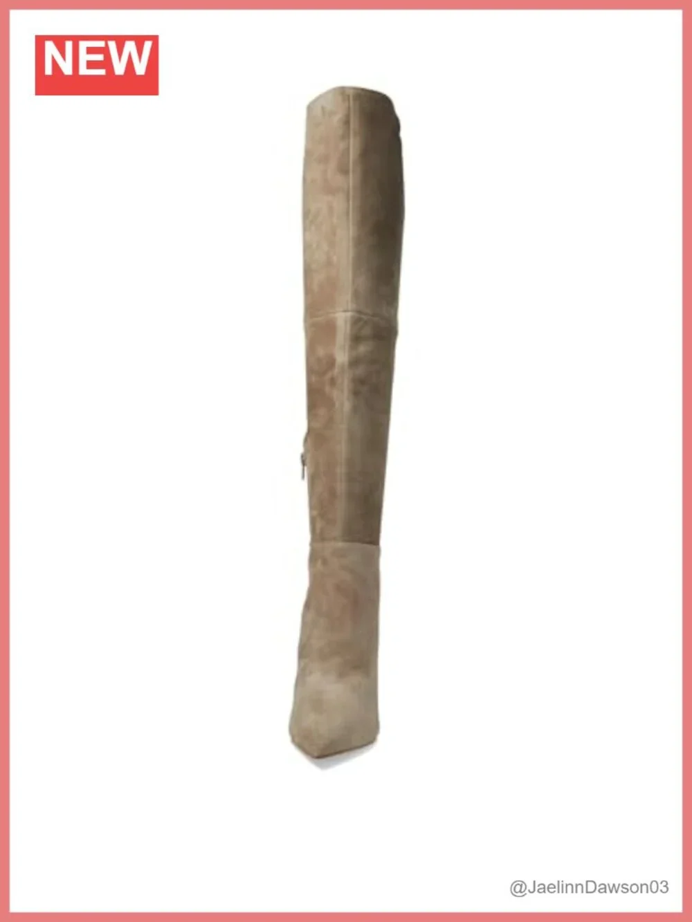 Suede Over-the-Knee Boots Block Heel Pointed Toe Zipper